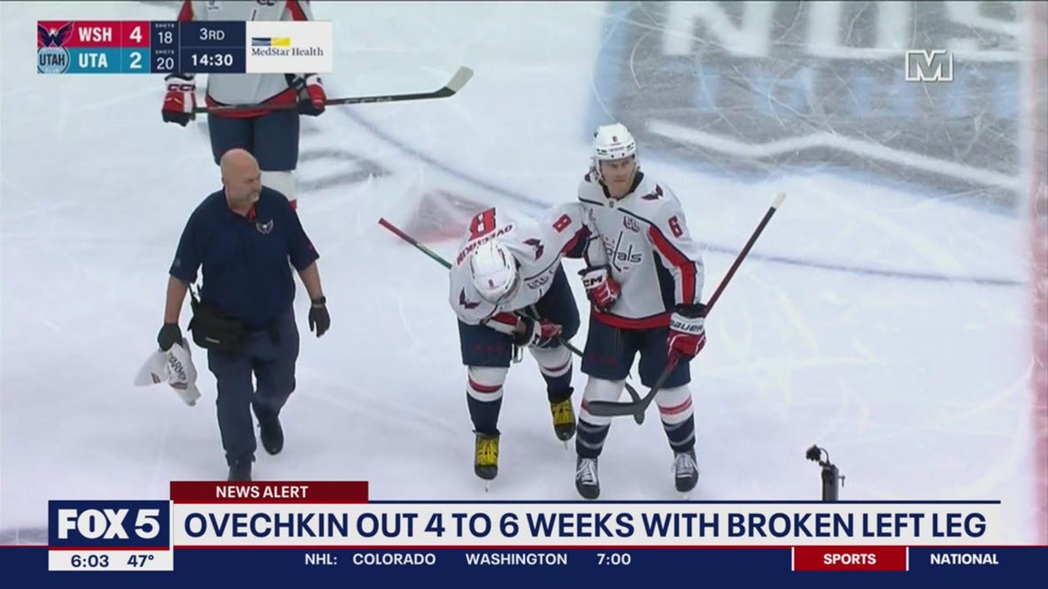 Capitals Alex Ovechkin out 4 to 6 weeks with leg injury